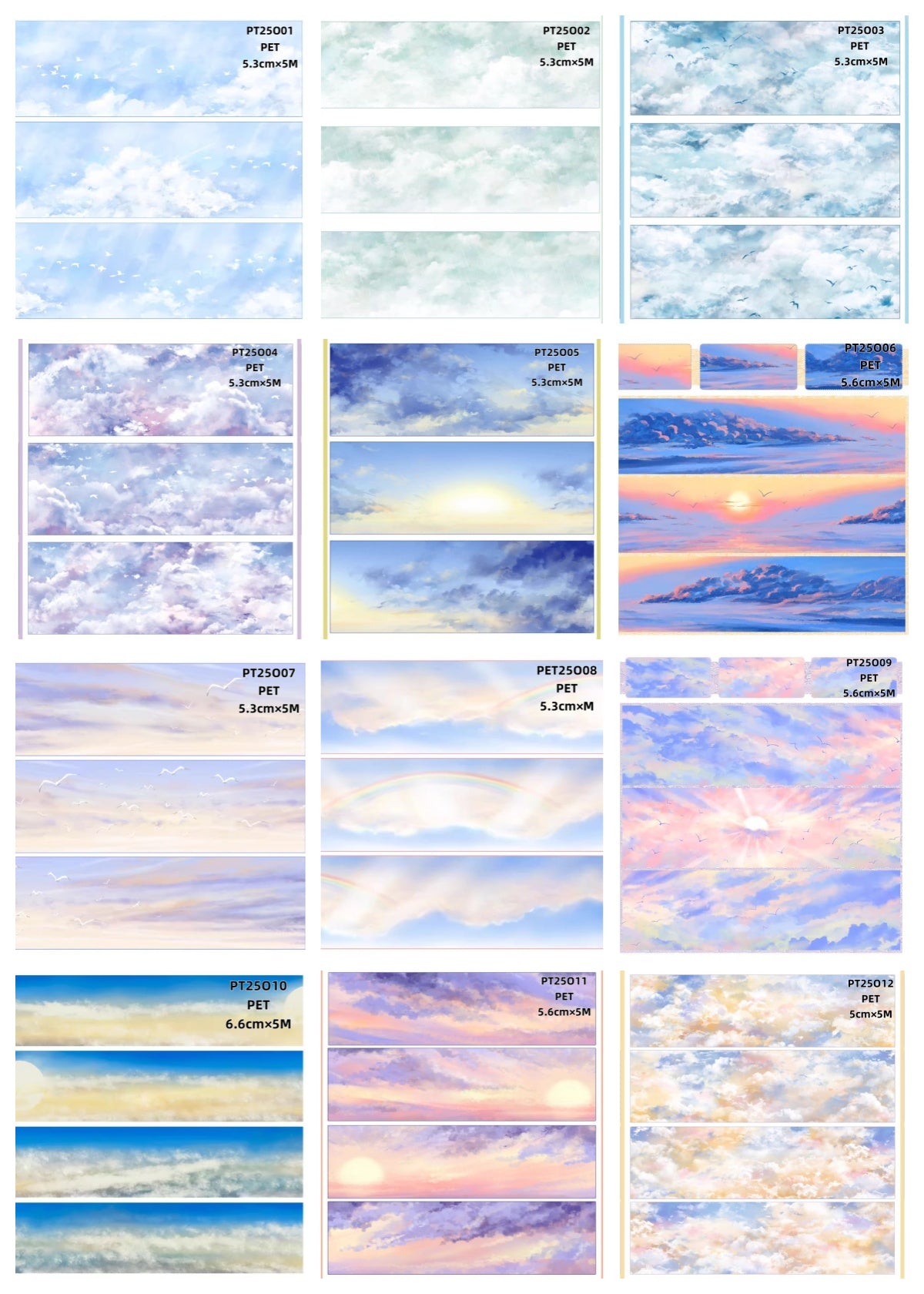 Zero Sky1 PET Tapes (12 Styles)