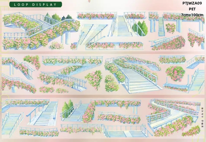 Jing Wu Zhi A (Lhasa,Xizang , Coastal walkway , Flower shop ,The night town, A sunny afternoon ,Seascape ) 12 Styles LOOPS