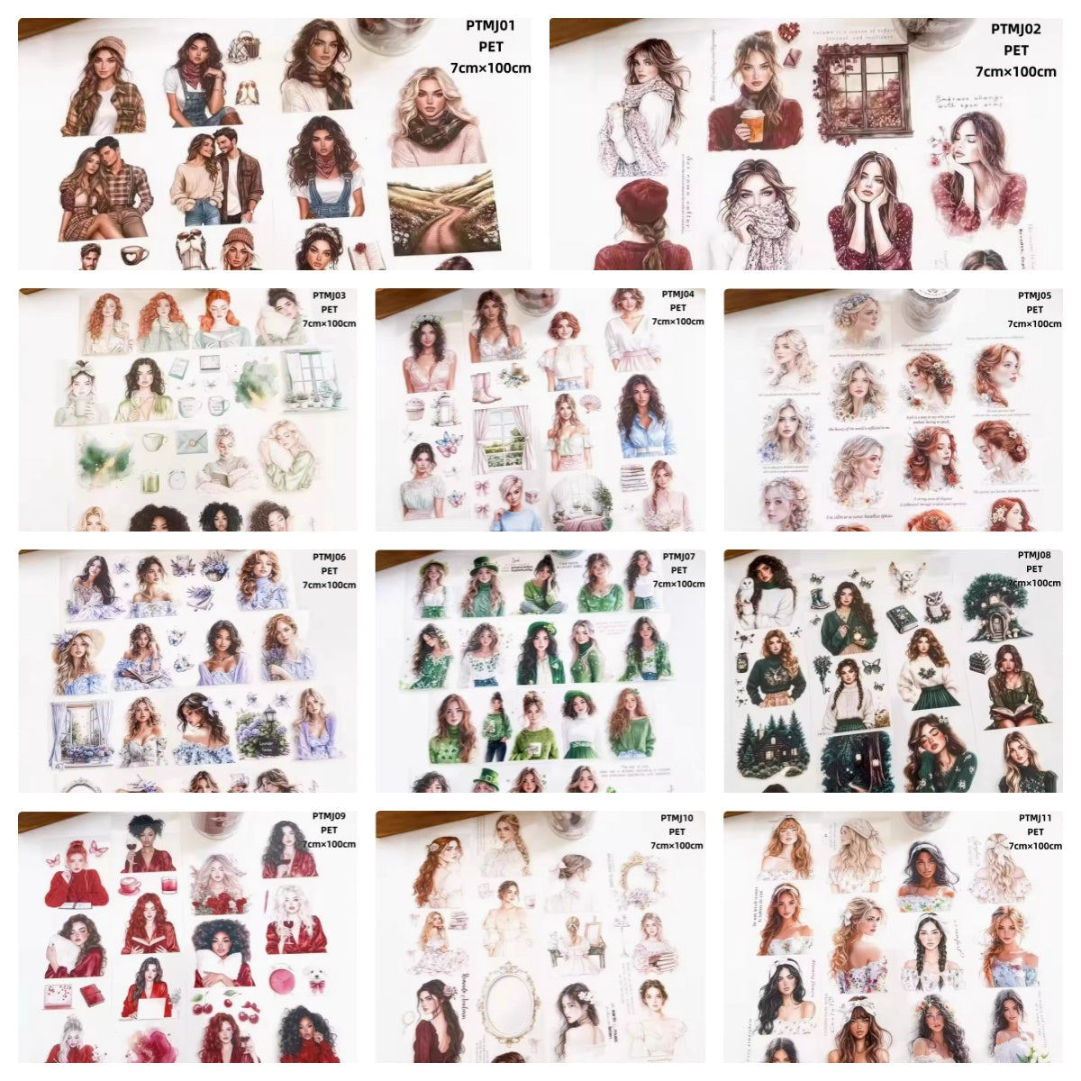 Ma.Journaling Small Town Folks ( European and American girls ) 11 Styles LOOPS