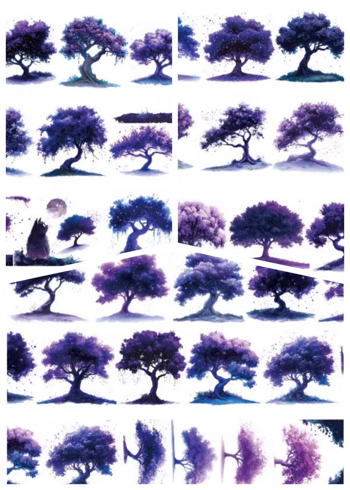 Xiao Ke Ai C1 YE SHU ( The tree at night ) 3 Sizes 3 Styles LOOPS