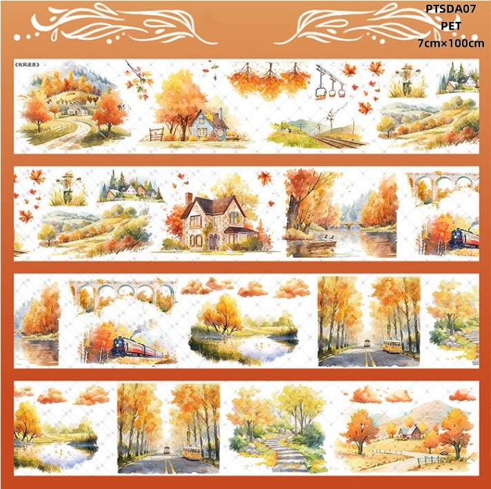 San Du Wen Chuang A (Alice castle ,Falls ,Flower bed ,Seascape ,A landscape of lakes anf mountains ,Autumn scenery , Snow mountain ,Snowy wooden cabin )7 Styles LOOPS