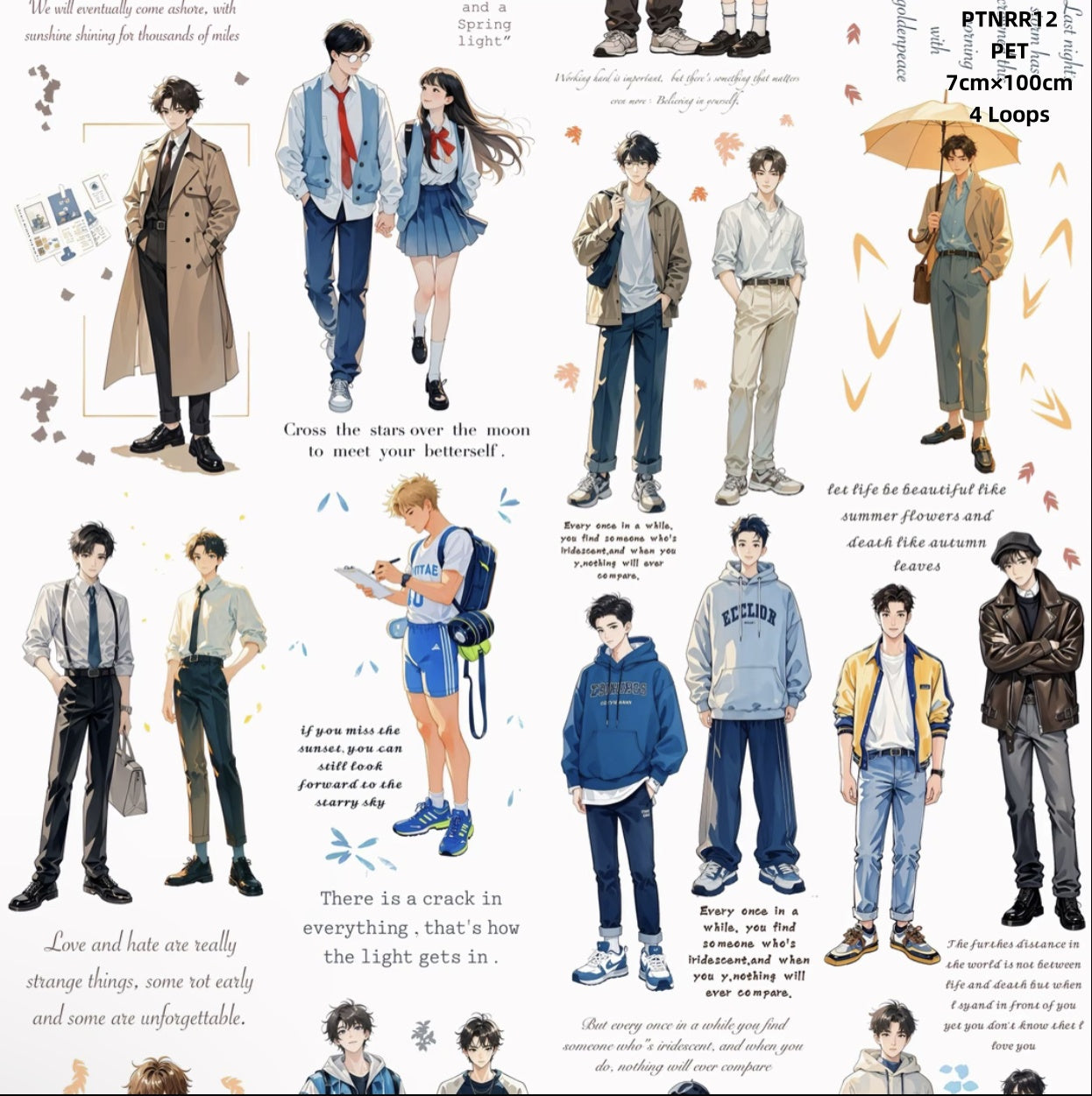 Ning Ren Ren A (Miniture chacacter stickers) 8 Styles LOOPS