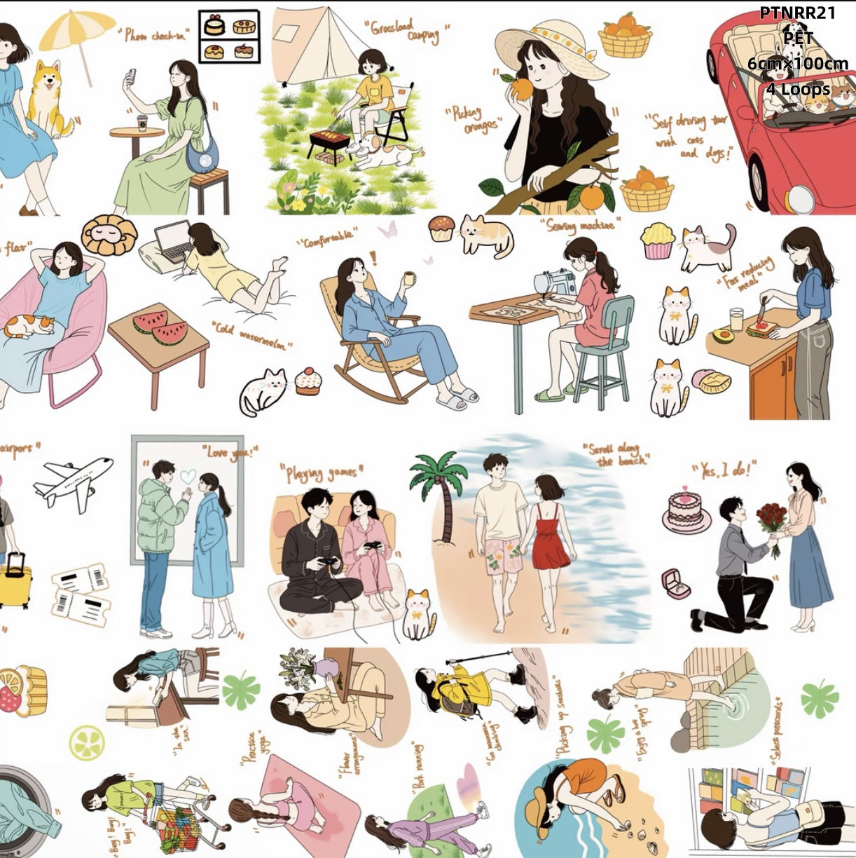 Ning Ren Ren A (Miniture chacacter stickers) 8 Styles LOOPS