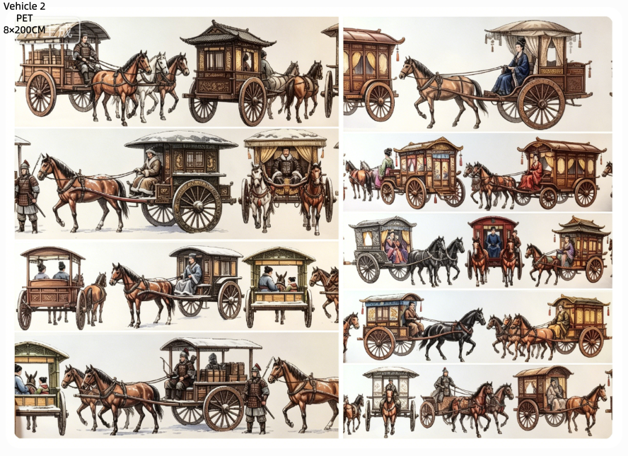 Limited Edition《Zhai Mao Ju 》Vehicle,Carriage ,Camels,Camel carriages ( Loop )