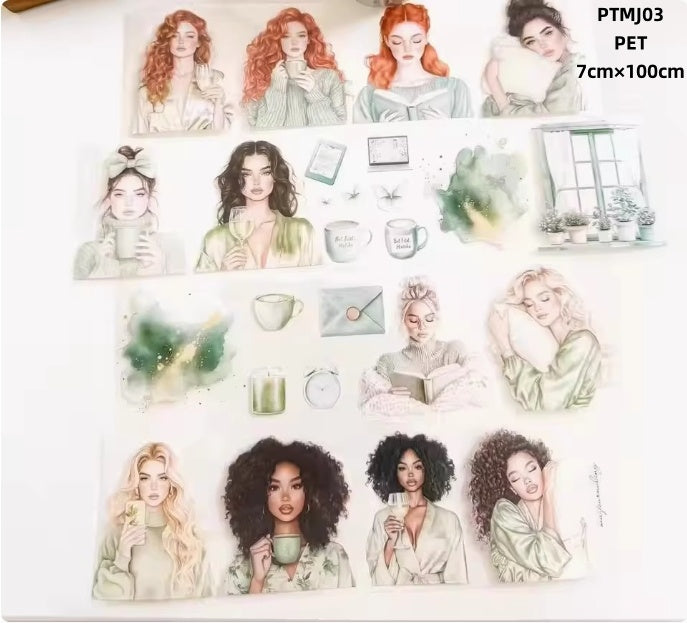 Ma.Journaling Small Town Folks ( European and American girls ) 11 Styles LOOPS