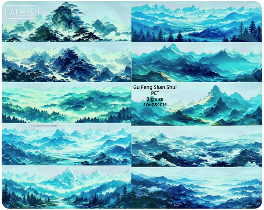 Limited Edition《Zhai Mao Ju 》Ancient-style landscapes,Snow-capped mountains,Glitttering gold mountains (Loop)