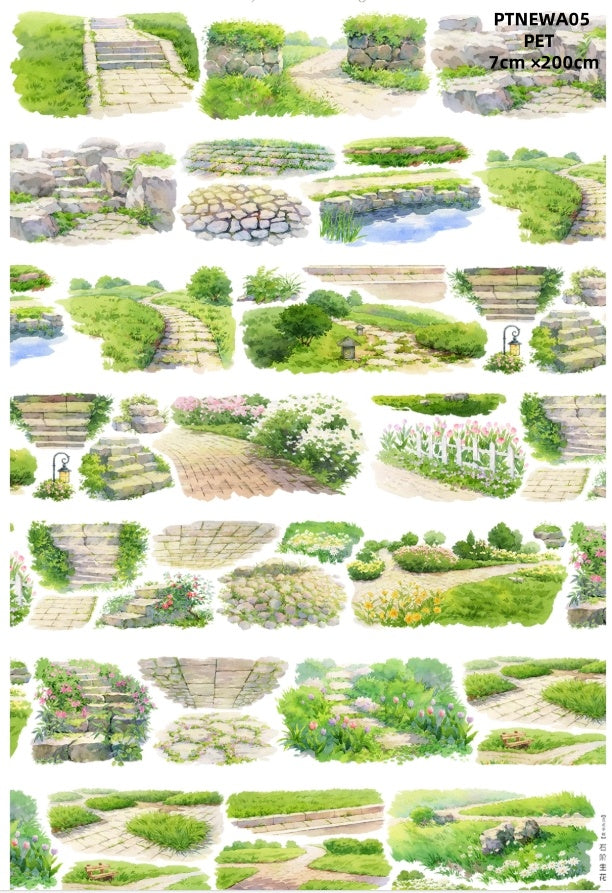 NEW A ( Forest ,The forest path,The house in the forest,Street peple ,Wilderness ,Camping area ,Camping tent ,Camping ,Flowers and plants ,Heavy traffic on the street,Log cabin )9 Styles LOOPS