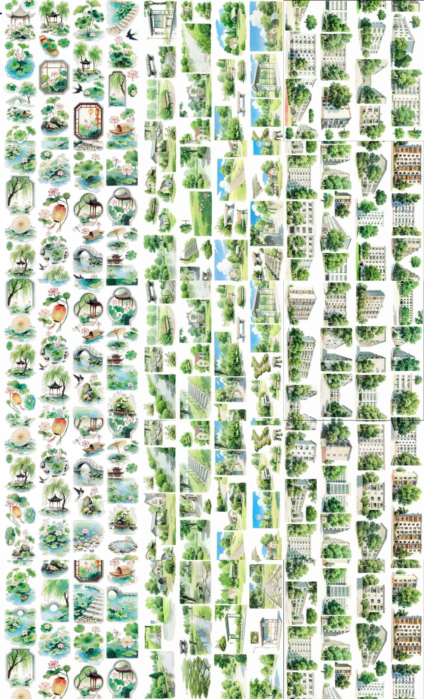 Ning Ren Ren D ( Lotus garden design,Lotus,Rainy forest,Campus building ) 3 Styles