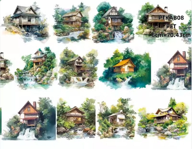 Xiao Ke Ai B ( Log cabin , Rivulet ,Ravine steam )8 Styles LOOPS