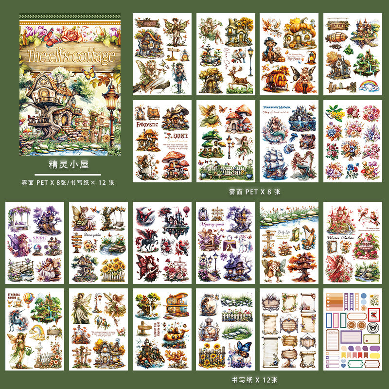 ST-B-20 New Hand Account Creative Sticker Book Ice and Snow World Scenic Character Material Decoration Cut Free Writing Sticker Book