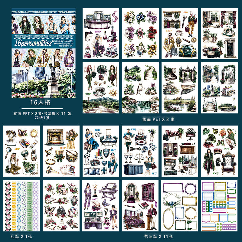 ST-B-20 New Hand Account Creative Sticker Book Ice and Snow World Scenic Character Material Decoration Cut Free Writing Sticker Book