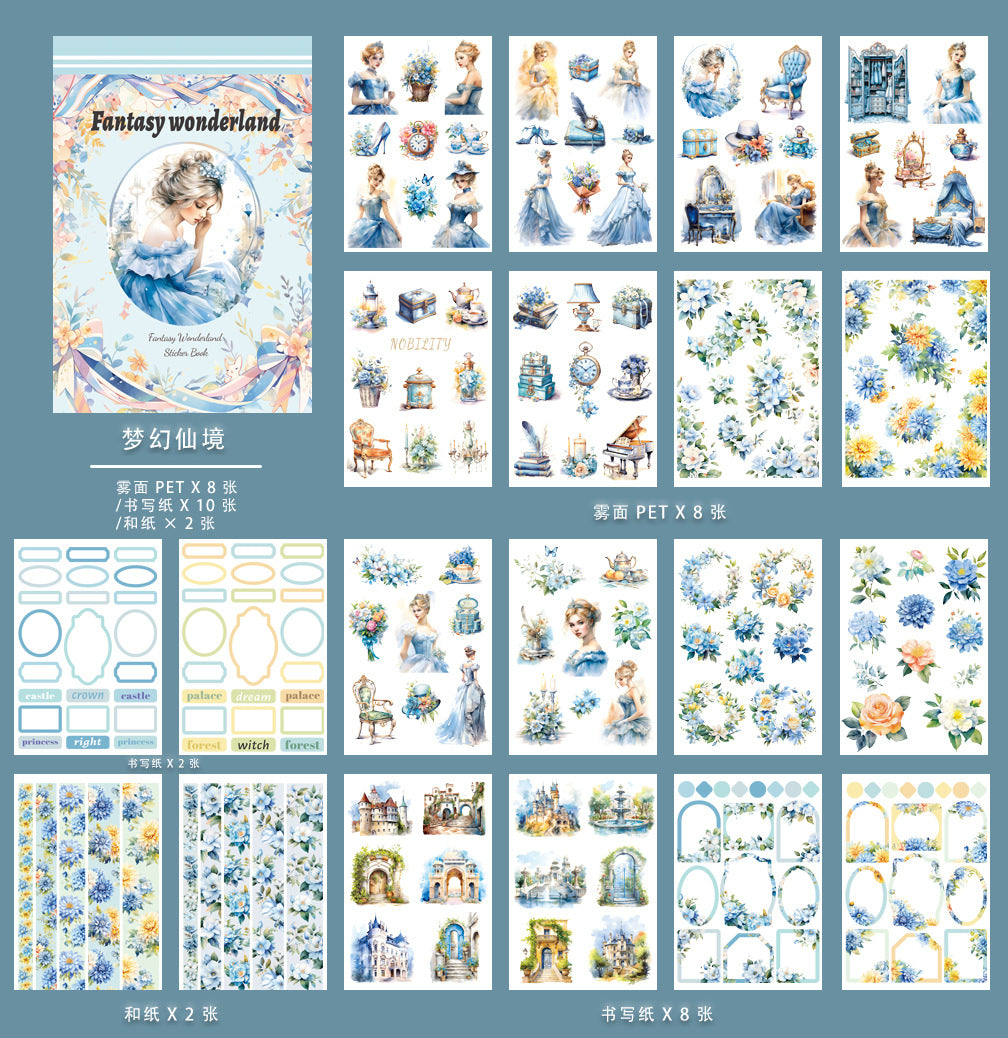 ST-B-15Retro Character Handbook l PET Decoration precut Sticker Book