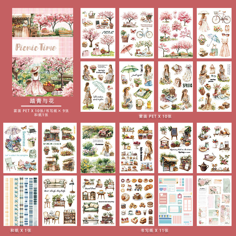 ST-B-20 New Hand Account Creative Sticker Book Ice and Snow World Scenic Character Material Decoration Cut Free Writing Sticker Book