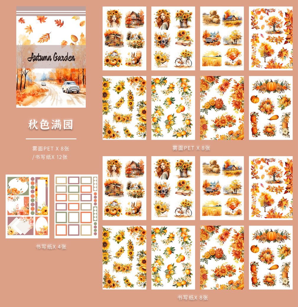 ST-B-18Christmas cross-border die-cutting retro characters handbook PET sticker book