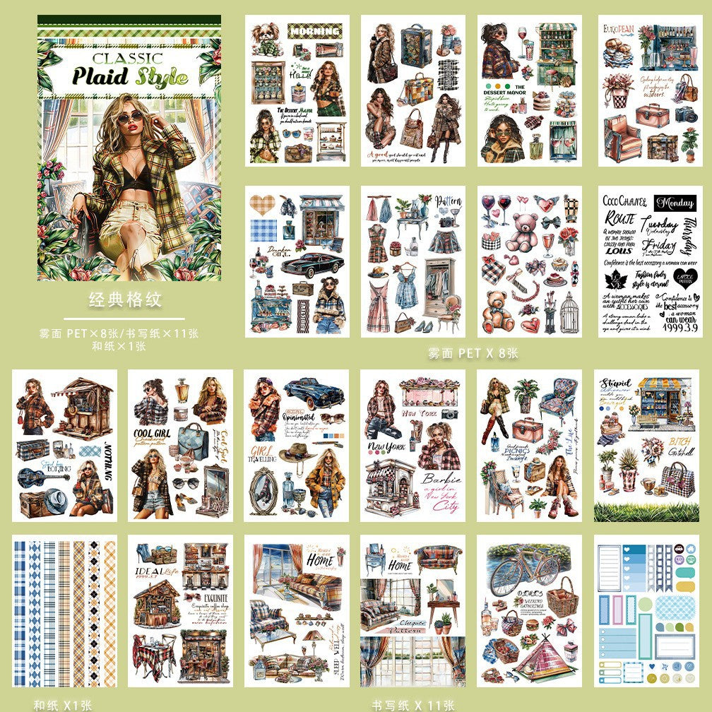 ST-B-22 new retro character sticker book art garbage hand account material pet creative decoration collage landscaping sticker book