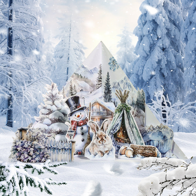 ST-B-20 New Hand Account Creative Sticker Book Ice and Snow World Scenic Character Material Decoration Cut Free Writing Sticker Book