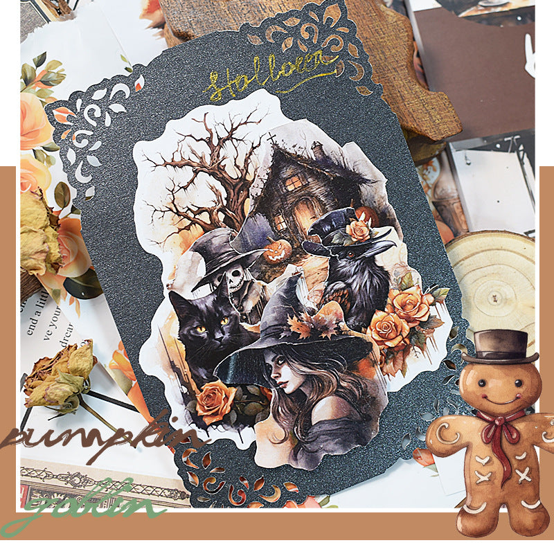 ST-B-18Christmas cross-border die-cutting retro characters handbook PET sticker book
