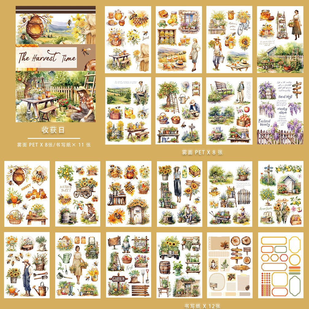 ST-B-21 Magic retro literary and artistic handbook, no cutting sticker book, European and American style character handbook material fairy tale pet sticker book
