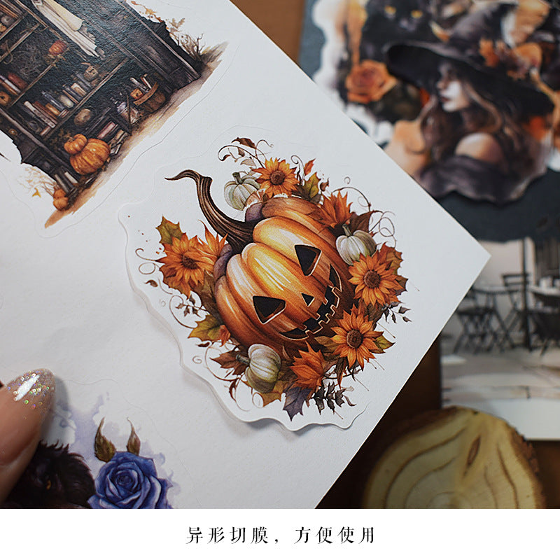 ST-B-18Christmas cross-border die-cutting retro characters handbook PET sticker book