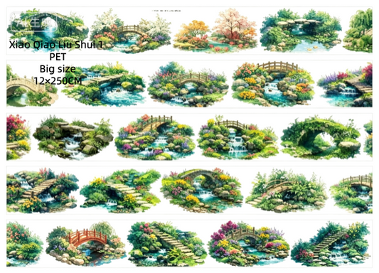 Limited Edition《Zhai Mao Ju 》A small bridge over the flowing stream,Decorative flower fence (Loop)