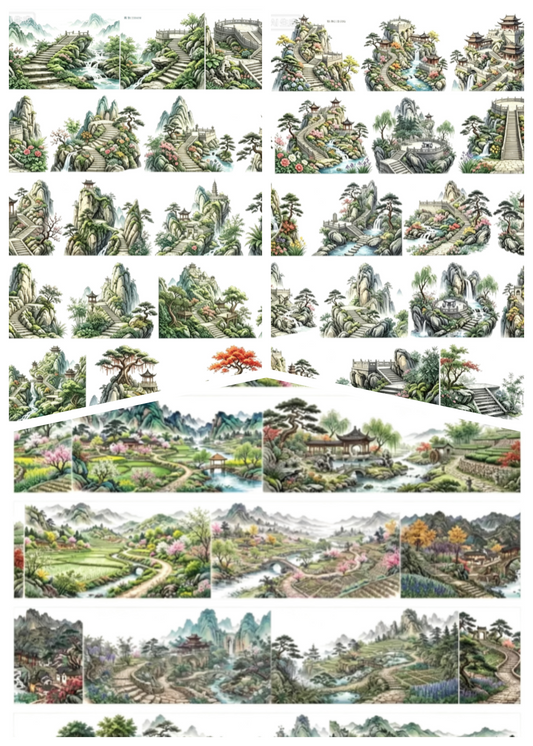 Limited Edition《Zhai Mao Ju 》Peak and Landscape and idyll (Loop)