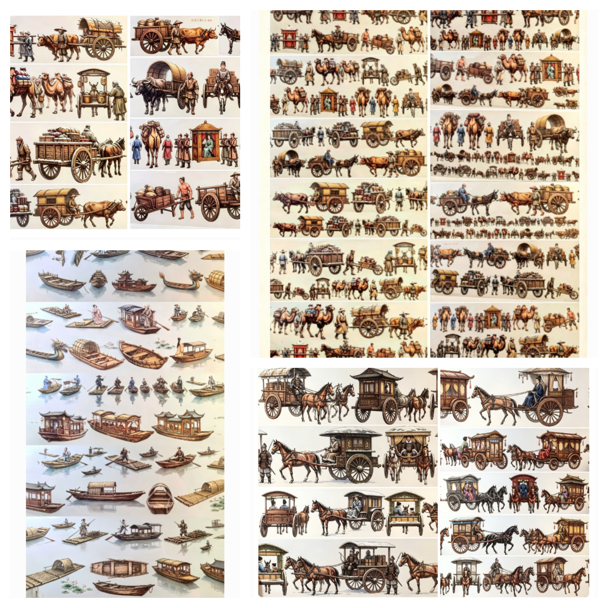 Limited Edition《Zhai Mao Ju 》Vehicle,Carriage ,Camels,Camel carriages ( Loop )