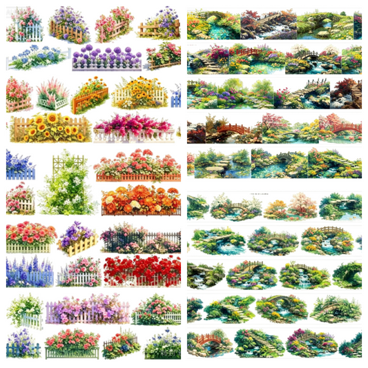 Limited Edition《Zhai Mao Ju 》A small bridge over the flowing stream,Decorative flower fence (Loop)