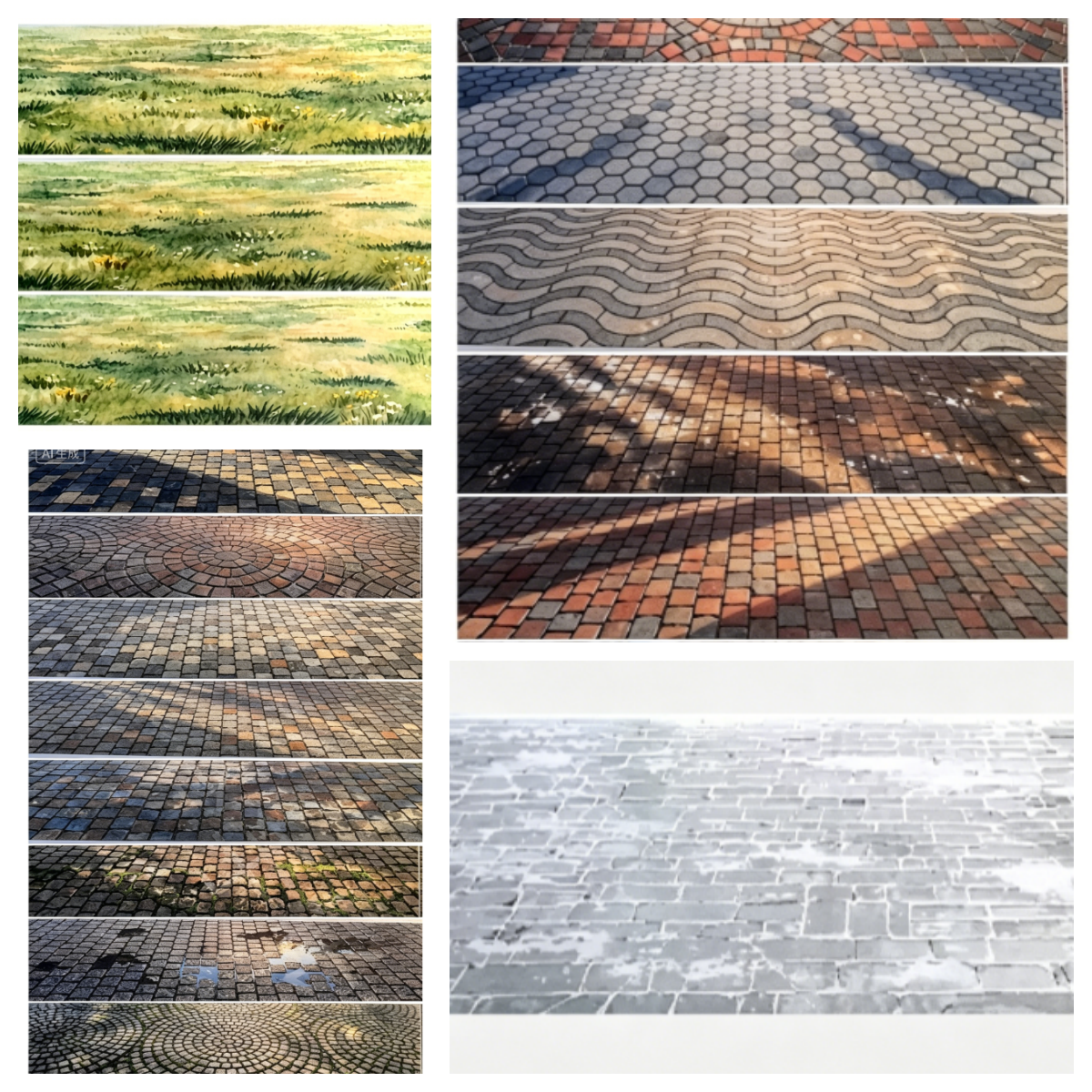 Limited Edition《Zhai Mao Ju 》Ground,Brick road,Grass ( Loop )