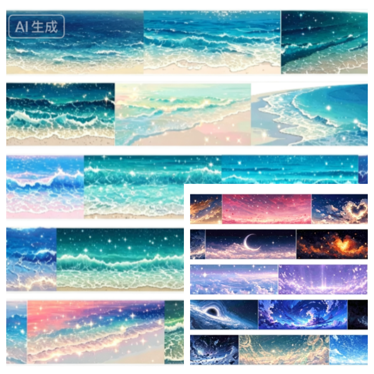 Limited Edition《Zhai Mao Ju 》Sea ,Beach and Astronomical phenomena (Loop)