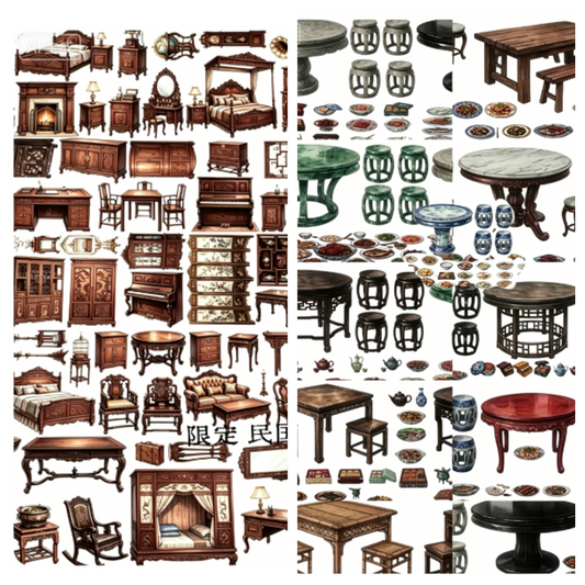 Limited Edition《Zhai Mao Ju 》Ancient furniture,Liberal table (Loop)