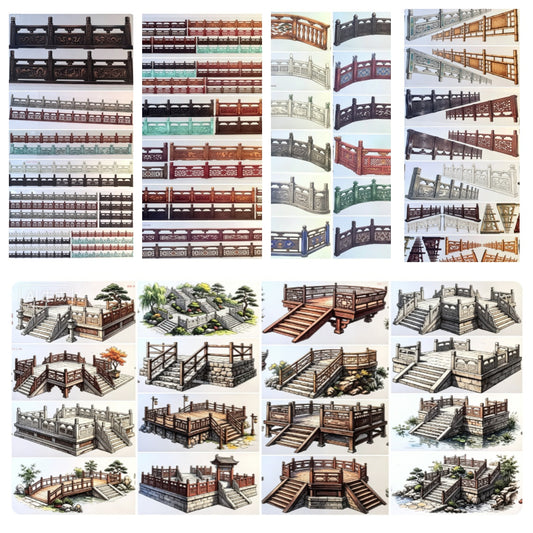 Limited Edition《Zhai Mao Ju 》Ancient-style platform ,Bridge fence (Loop)