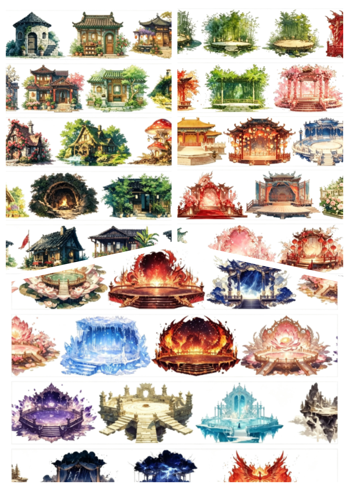 Limited Edition《Zhai Mao Ju 》All kinds of houses,Ancient style stage (Loop)