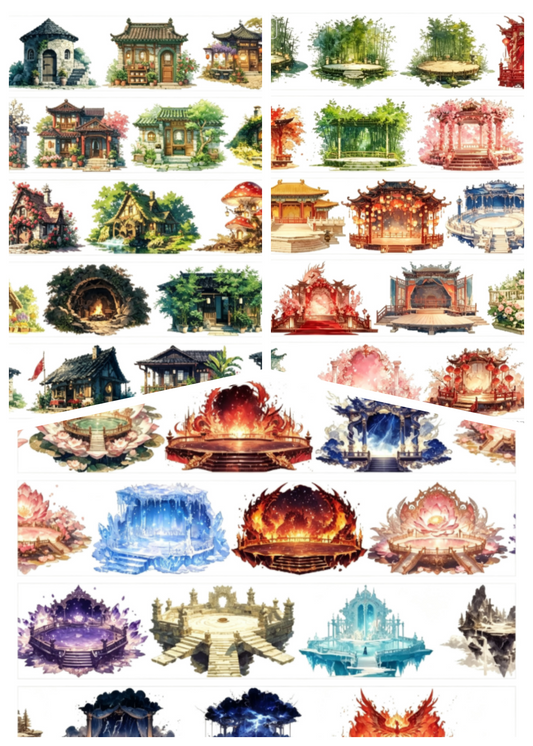 Limited Edition《Zhai Mao Ju 》All kinds of houses,Ancient style stage (Loop)