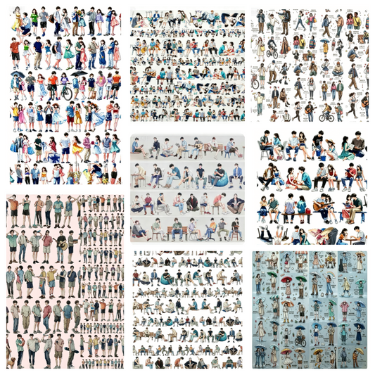 Limited Edition《Zhai Mao Ju 》Modern figures ,Boy and Girl ( Loop )