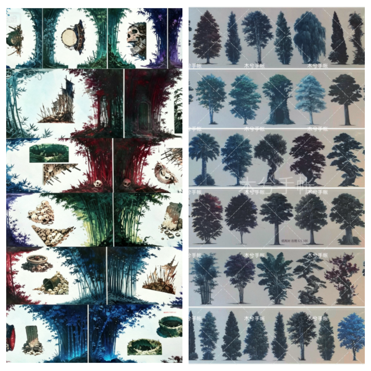 Limited Edition《Zhai Mao Ju 》Dark bamboo ,tall and slender trees at night (Loop)