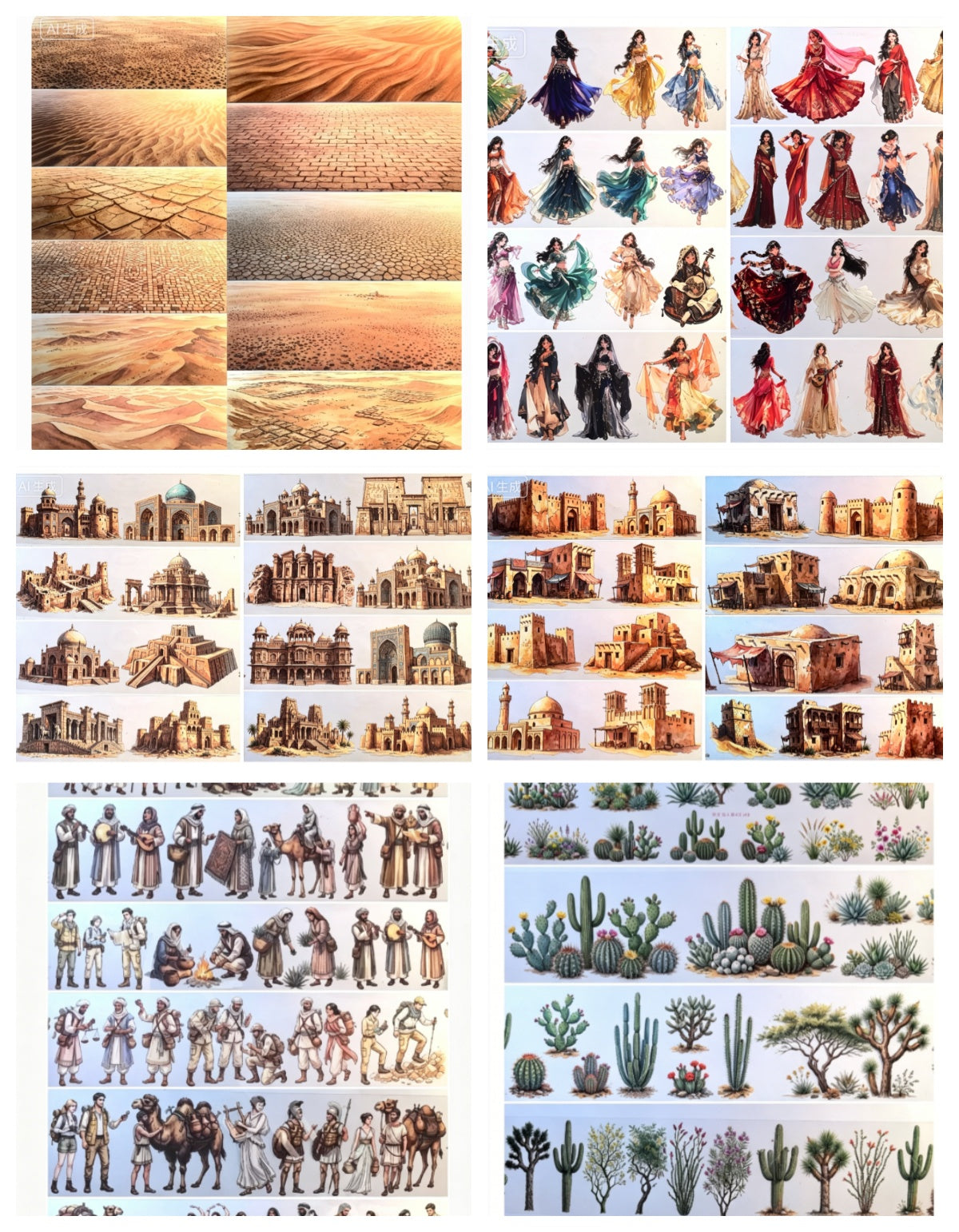 Limited Edition《Zhai Mao Ju 》Desert ,desert house ,desert people and cautus ( Loop )