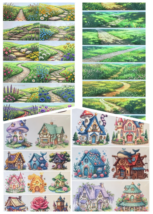 Limited Edition《Zhai Mao Ju 》Fairy tale house and grassland