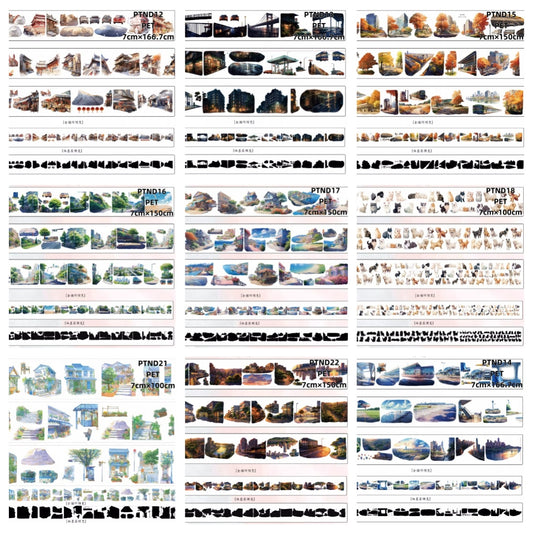 Nai Dong 3~4 Acient Shops / Ctiy Views   Pet Tapes ( 9 Styles ) LOOPS