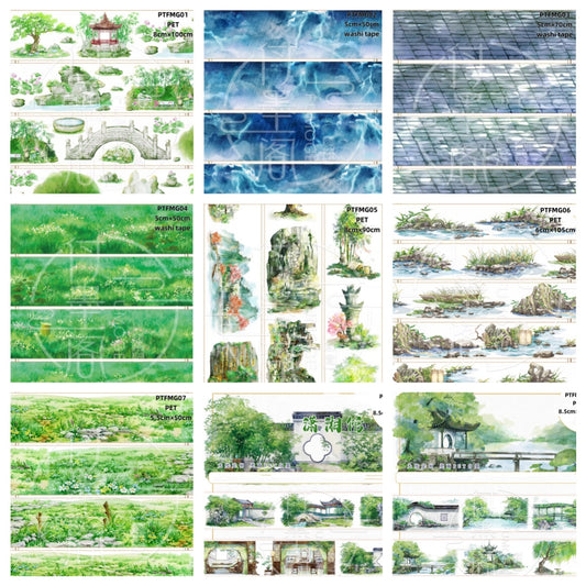 Fu Mo Ge 1 ( Glassland, thunderstorm,pavement,bridge,pavilion ) 9 Styles LOOPS