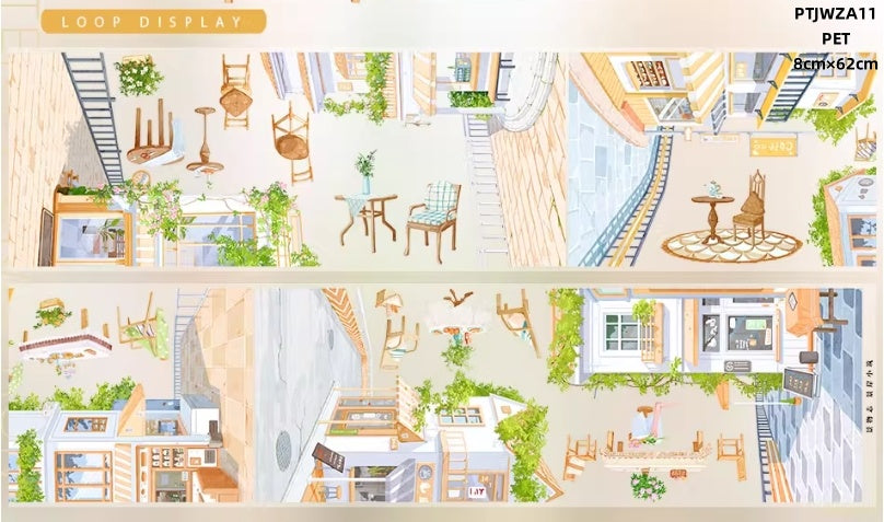 Jing Wu Zhi A (Lhasa,Xizang , Coastal walkway , Flower shop ,The night town, A sunny afternoon ,Seascape ) 12 Styles LOOPS
