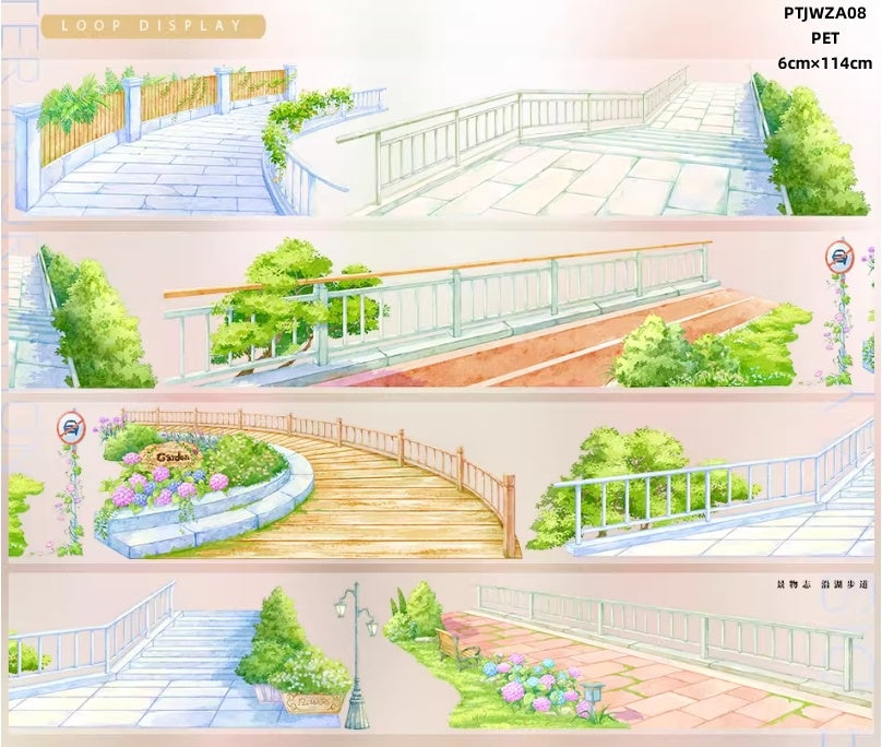 Jing Wu Zhi A (Lhasa,Xizang , Coastal walkway , Flower shop ,The night town, A sunny afternoon ,Seascape ) 12 Styles LOOPS