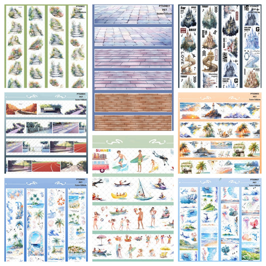 San Du Wen Chuang B(Ground ,Steps ,Cannes estate ,Sunset at the seaside ,Seascape ,shell,dolphin ,jellyfish ,Spend vacation by sea ) 7 Styles LOOPS