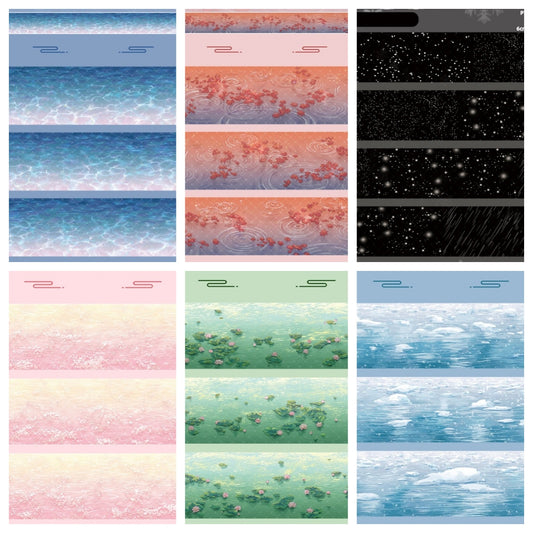 San Du Wen Chuang D (Glistening ,Lotus lake,Snow ,Rain) 6 Styles LOOPS