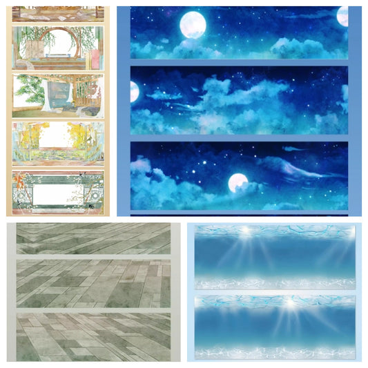 Shi An Jia D ( Night sky ,Underwater light , Ground ,Byobu )4 Styles LOOPS