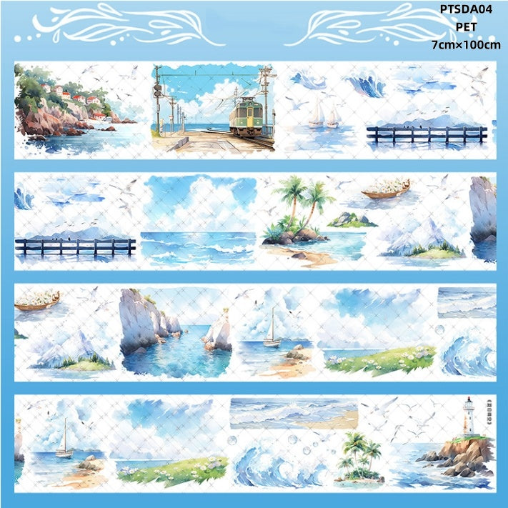 San Du Wen Chuang A (Alice castle ,Falls ,Flower bed ,Seascape ,A landscape of lakes anf mountains ,Autumn scenery , Snow mountain ,Snowy wooden cabin )7 Styles LOOPS