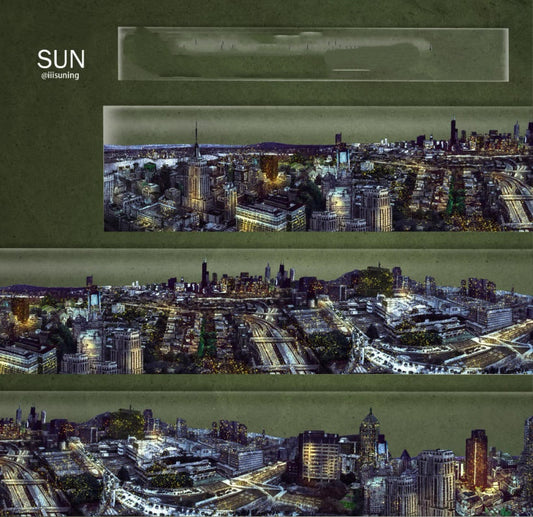 Pin Chuan Ri 20 ( City at night ) 1 Styles LOOPS