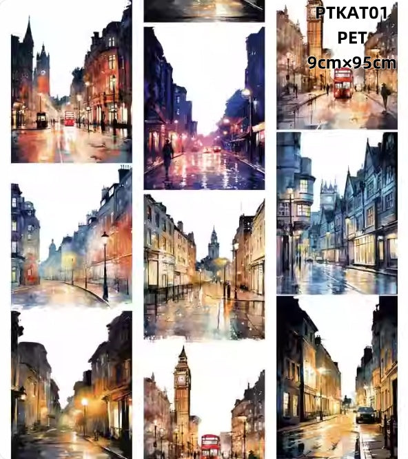 Xiao Ke Ai T ( Nostalgia , Retro architecture ,Night scene ） 2 Styles LOOPS