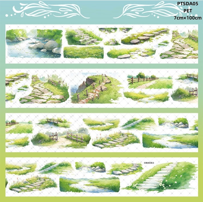 San Du Wen Chuang A (Alice castle ,Falls ,Flower bed ,Seascape ,A landscape of lakes anf mountains ,Autumn scenery , Snow mountain ,Snowy wooden cabin )7 Styles LOOPS