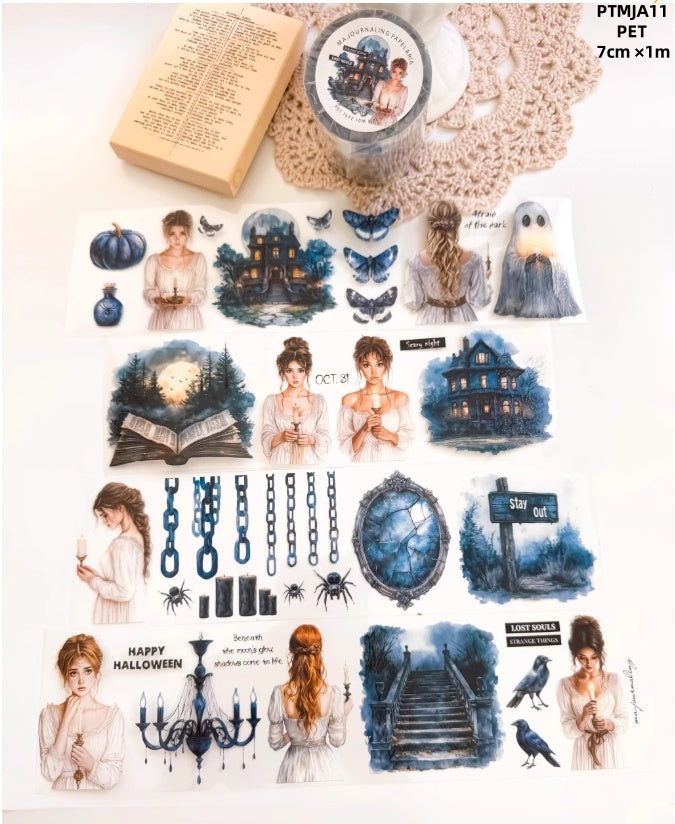 Ma.Journaling Dark Night ( European and American girls ,Hallowmas ) 12 Styles LOOPS