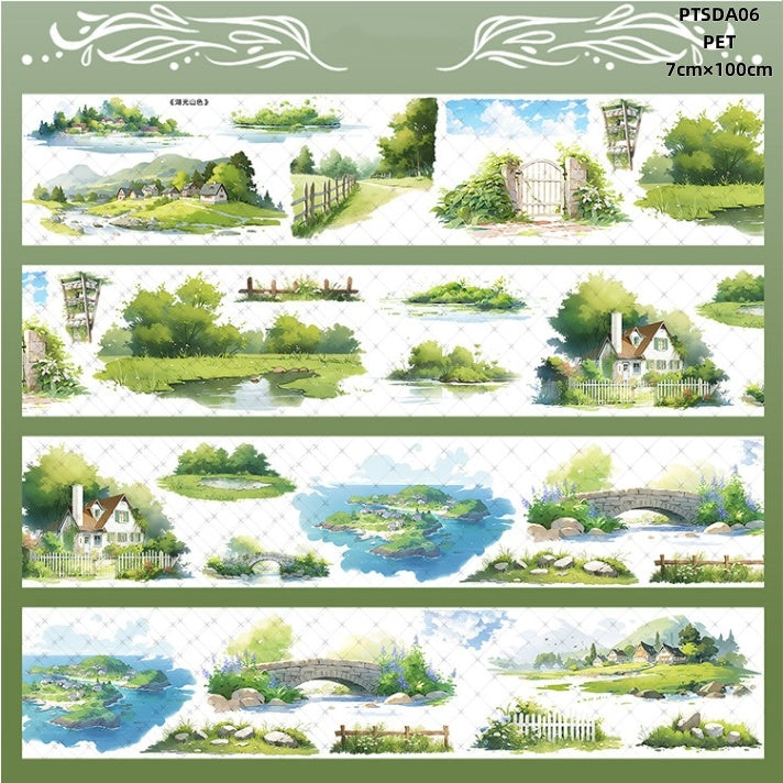 San Du Wen Chuang A (Alice castle ,Falls ,Flower bed ,Seascape ,A landscape of lakes anf mountains ,Autumn scenery , Snow mountain ,Snowy wooden cabin )7 Styles LOOPS